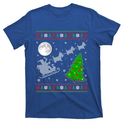 Ugly Scottie Dog Xmas Lighting Tree Santa Riding Scottie Dog Cute Gift T-Shirt