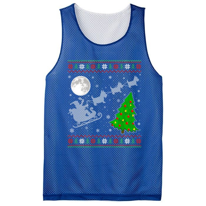 Ugly Scottie Dog Xmas Lighting Tree Santa Riding Scottie Dog Cute Gift Mesh Reversible Basketball Jersey Tank