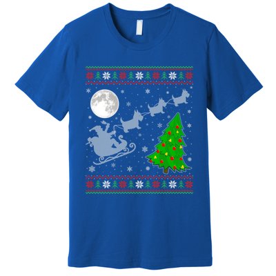 Ugly Scottie Dog Xmas Lighting Tree Santa Riding Scottie Dog Cute Gift Premium T-Shirt