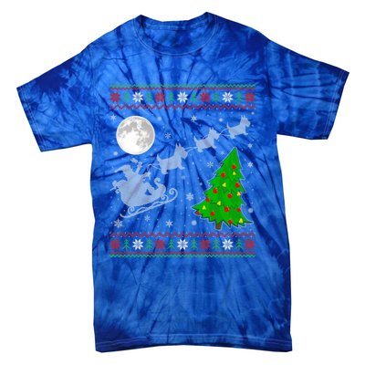 Ugly Scottie Dog Xmas Lighting Tree Santa Riding Scottie Dog Cute Gift Tie-Dye T-Shirt