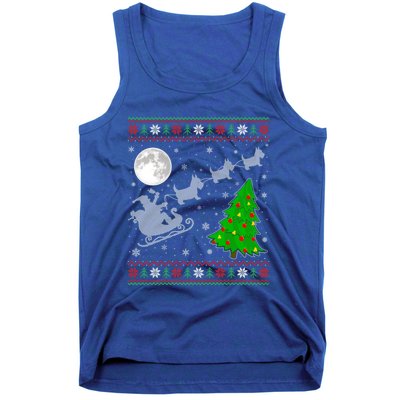 Ugly Scottie Dog Xmas Lighting Tree Santa Riding Scottie Dog Cute Gift Tank Top