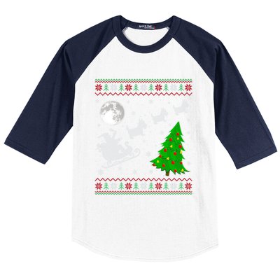 Ugly Scottie Dog Xmas Lighting Tree Santa Riding Scottie Dog Cute Gift Baseball Sleeve Shirt