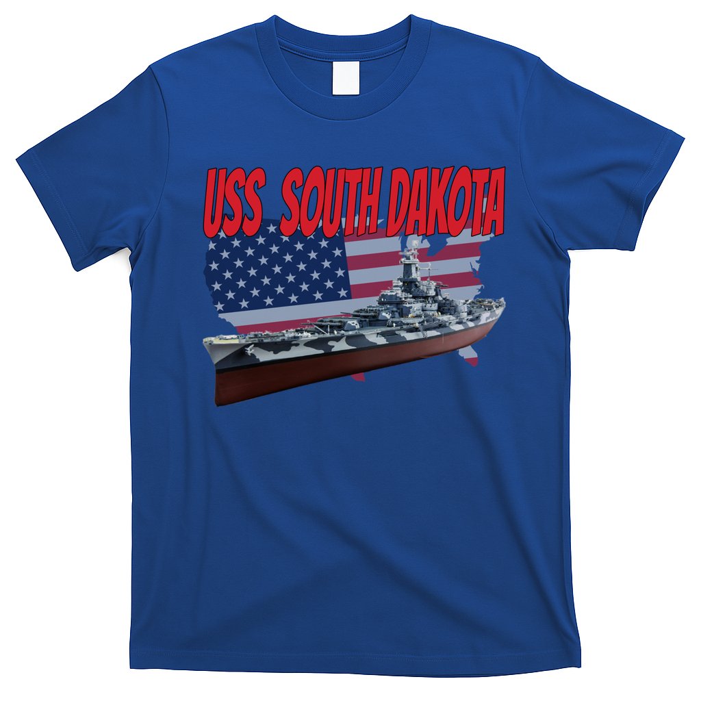 Uss South Dakota Bbgift57 Ww2 War Veteran Battleship Dad Boy Gift T-Shirt