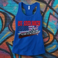 Uss South Dakota Bbgift57 Ww2 War Veteran Battleship Dad Boy Gift Womens Tank Top