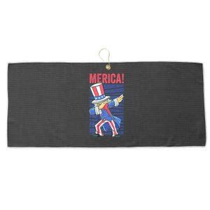 Uncle Sam Dabbing 4th Of July Merica Large Microfiber Waffle Golf Towel