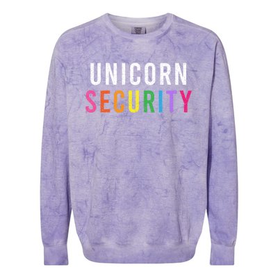 Unicorn Security Dad Brother Halloween Costume Funny Gift Colorblast Crewneck Sweatshirt