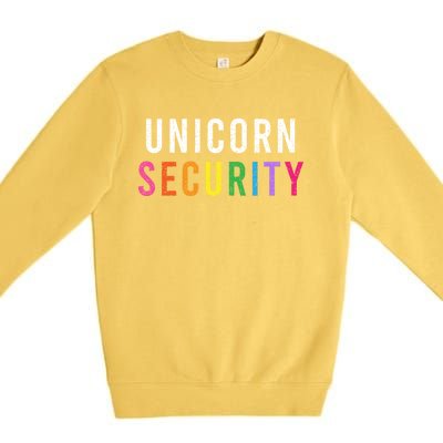 Unicorn Security Dad Brother Halloween Costume Funny Gift Premium Crewneck Sweatshirt