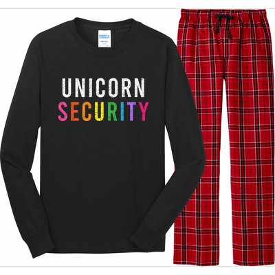 Unicorn Security Dad Brother Halloween Costume Funny Gift Long Sleeve Pajama Set