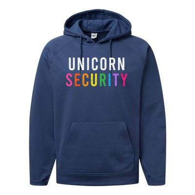 Unicorn Security Dad Brother Halloween Costume Funny Gift Performance Fleece Hoodie