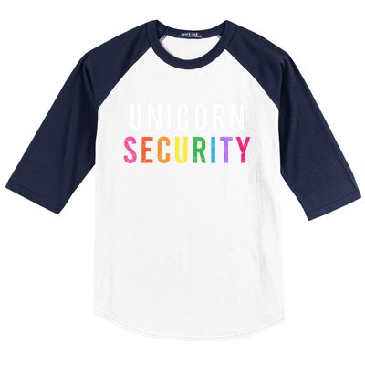 Unicorn Security Dad Brother Halloween Costume Funny Gift Baseball Sleeve Shirt