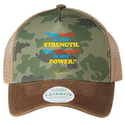 Unity Strength Diversity Power Quote For Social Justice Legacy Tie Dye Trucker Hat
