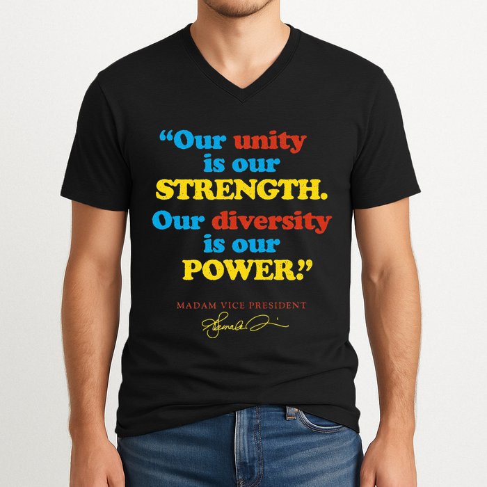 Unity Strength Diversity Power Quote For Social Justice V-Neck T-Shirt