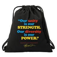 Unity Strength Diversity Power Quote For Social Justice Drawstring Bag