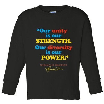 Unity Strength Diversity Power Quote For Social Justice Toddler Long Sleeve Shirt