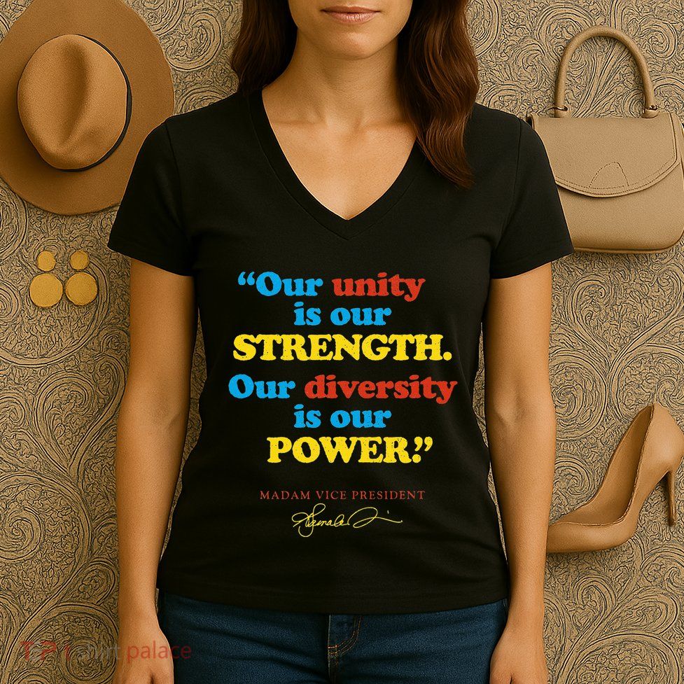Unity Strength Diversity Power Quote For Social Justice Women's V-Neck T-Shirt