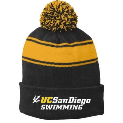 Uc San Diego Swimming Stripe Pom Pom Beanie