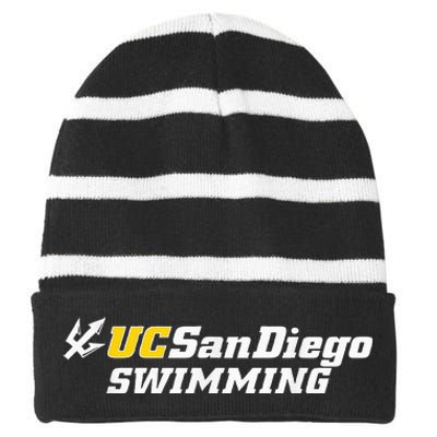 Uc San Diego Swimming Striped Beanie with Solid Band