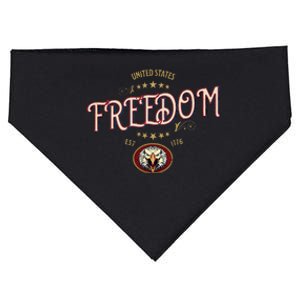 United States Est 1776 Eagle United We Stand For Freedom USA-Made Doggie Bandana