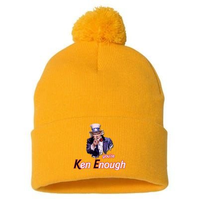 Uncle Sam Enough I Am Enough Funny Im Ken I Am Ken Kenenoug Pom Pom 12in Knit Beanie