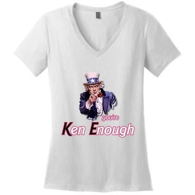 Uncle Sam Enough I Am Enough Funny Im Ken I Am Ken Kenenoug Women's V-Neck T-Shirt