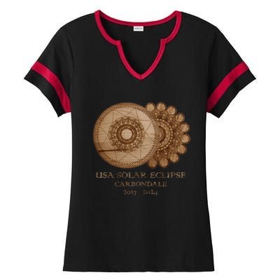 Usa Solar Eclipse Carbondale 2017 2024 Unique Gift Ladies Halftime Notch Neck Tee