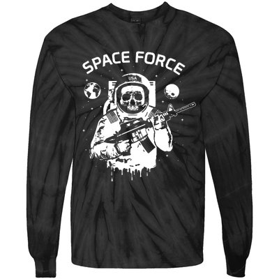 Us Space Force Tie-Dye Long Sleeve Shirt