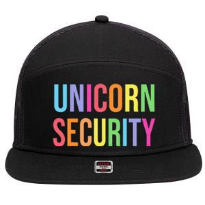 Unicorn Security Funny Birthday Girl Gifts Dad Mom Daughter 7 Panel Mesh Trucker Snapback Hat