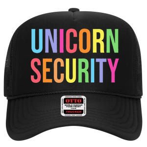 Unicorn Security Funny Birthday Girl Gifts Dad Mom Daughter High Crown Mesh Back Trucker Hat