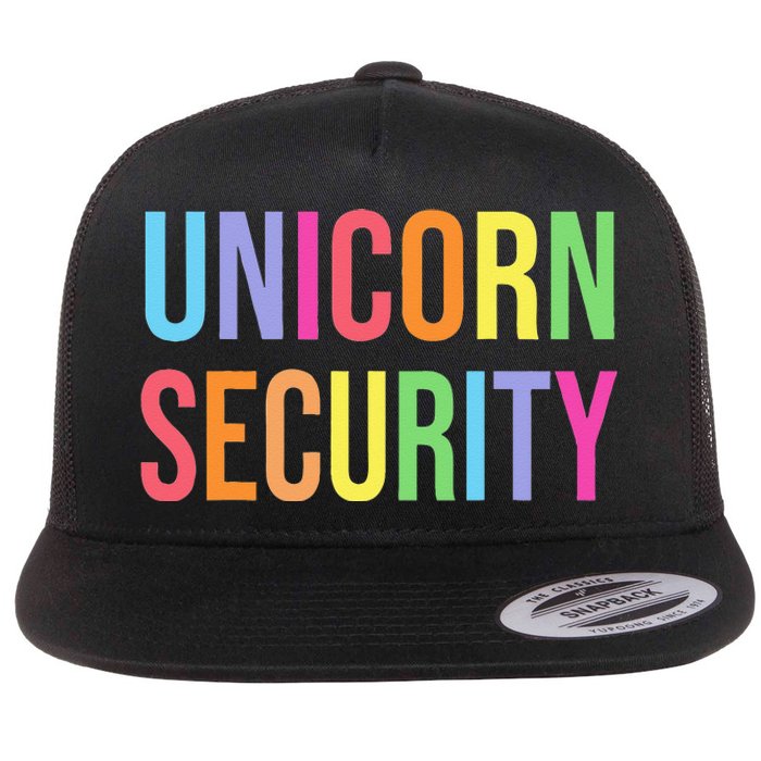 Unicorn Security Funny Birthday Girl Gifts Dad Mom Daughter Flat Bill Trucker Hat