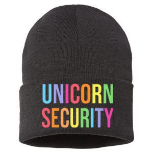 Unicorn Security Funny Birthday Girl Gifts Dad Mom Daughter Sustainable Knit Beanie