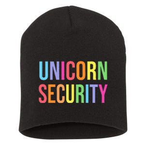 Unicorn Security Funny Birthday Girl Gifts Dad Mom Daughter Short Acrylic Beanie