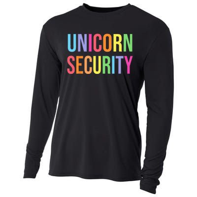 Unicorn Security Funny Birthday Girl Gifts Dad Mom Daughter Cooling Performance Long Sleeve Crew