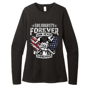 USA Solidarity Forever UAW Never Surrender Union Strong Womens CVC Long Sleeve Shirt