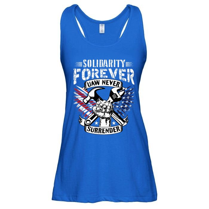 USA Solidarity Forever UAW Never Surrender Union Strong Ladies Essential Flowy Tank