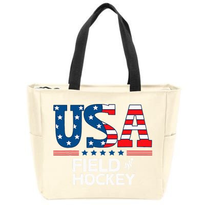 United States Flag Field Hockey Usa Team Sport Field Hockey Zip Tote Bag