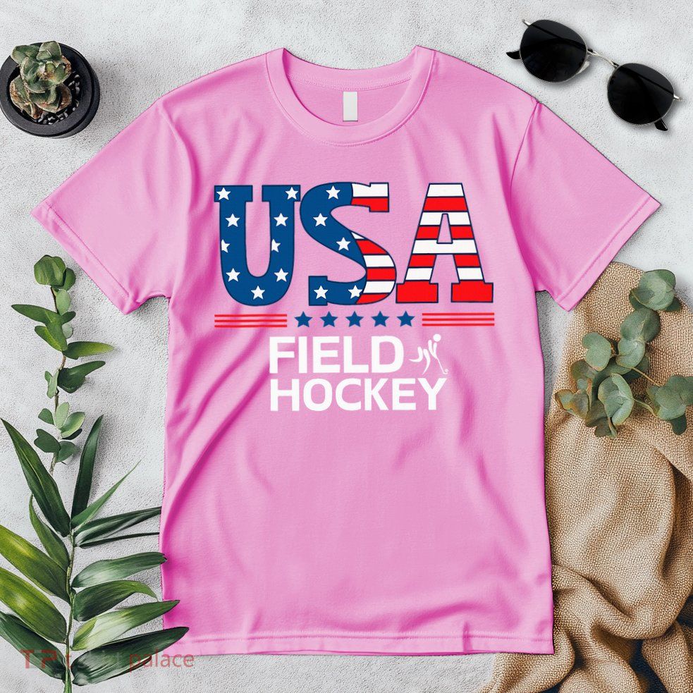 United States Flag Field Hockey Usa Team Sport Field Hockey Premium T-Shirt