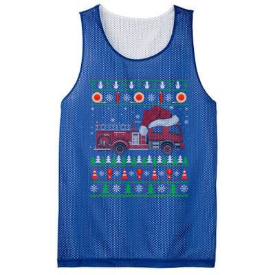 Ugly Style Fire Truck Fire Firefighter Christmas Meaningful Gift Mesh Reversible Basketball Jersey Tank