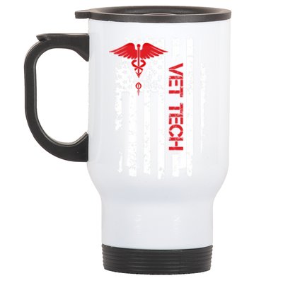 United States Flag Usa American Vet Tech Veterinarian Gift Stainless Steel Travel Mug