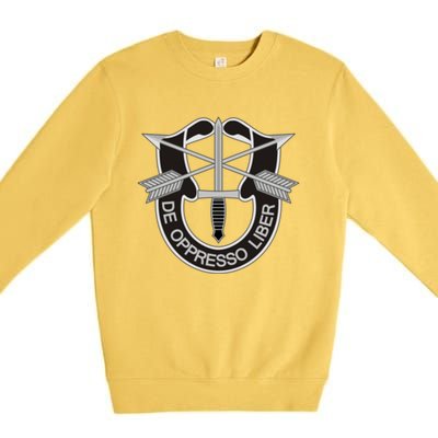 Us Special Forces Meaningful Gift De Oppresso Liber Cool Gift Premium Crewneck Sweatshirt