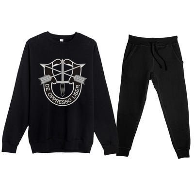 Us Special Forces Meaningful Gift De Oppresso Liber Cool Gift Premium Crewneck Sweatsuit Set