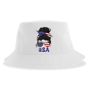 United States For Girl American Flag Usa Sustainable Bucket Hat