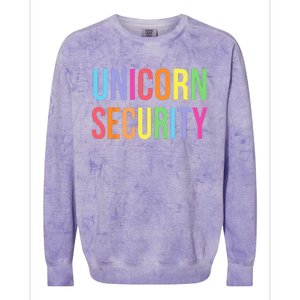 Unicorn Security Funny Birthday Gifts Dad Mom Daughter Colorblast Crewneck Sweatshirt