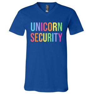 Unicorn Security Funny Birthday Gifts Dad Mom Daughter V-Neck T-Shirt