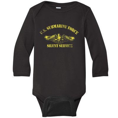 U.S Submarine Force Silent Service Veteran Submariner Baby Long Sleeve Bodysuit