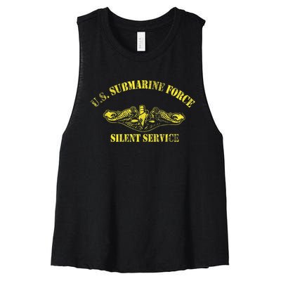 U.S Submarine Force Silent Service Veteran Submariner Women's Racerback Cropped Tank