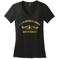 U.S Submarine Force Silent Service Veteran Submariner Women's V-Neck T-Shirt