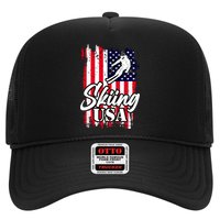 USA Skiing Flag Design Trucker Hat