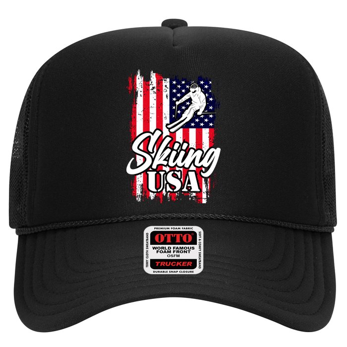 USA Skiing Flag Design Trucker Hat
