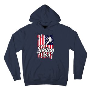 USA Skiing Flag Design Hoodie