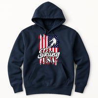 USA Skiing Flag Design Hoodie